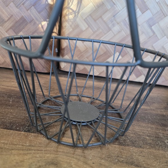 2 Tier Wire Basket Round Gray Home Decor Storage 13" x 8" - Picture 5 of 10